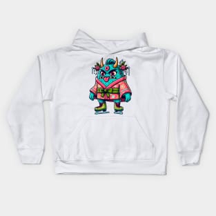 Ice skating monster Kids Hoodie